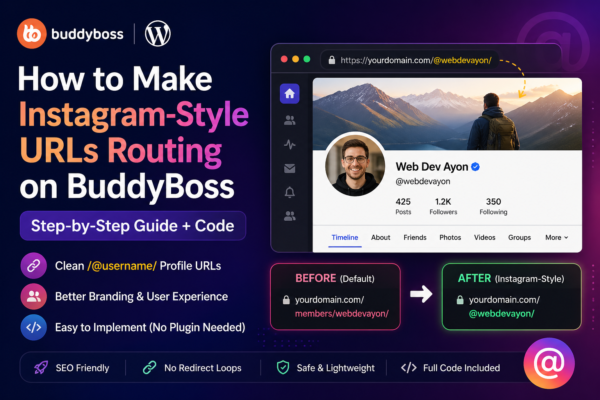 Instagram-Style :@username: URLs in BuddyBoss